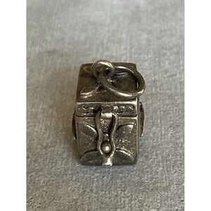 Vintage 925 Sterling Silver Hinged Prayer Box Charm Estate Jewelry